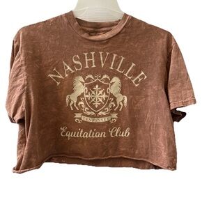 Nashville Equitation Club Graphic Tee XL Women’s Crop Top